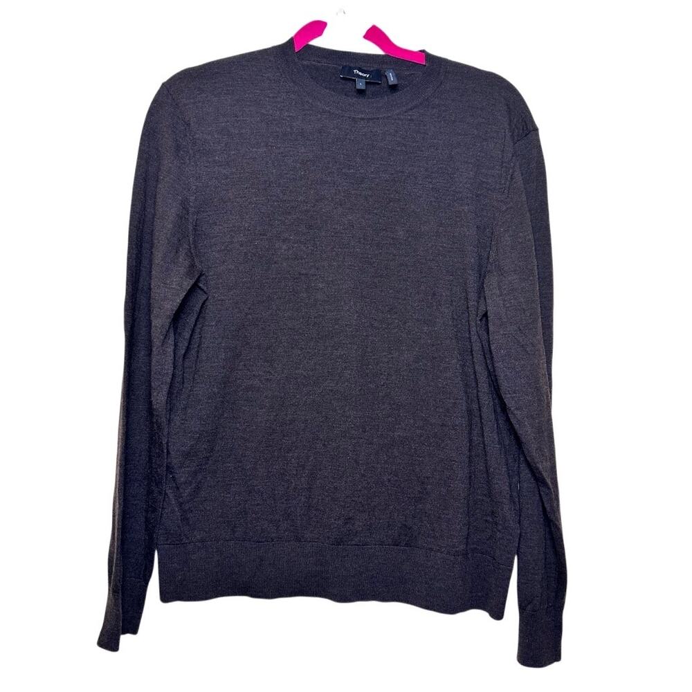 Theory Women’s 100% Wool Long Sleeve Sweater Brown Size Large 185/92A Essentials - Picture 11 of 12